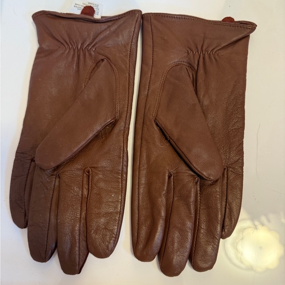 Women’s Leather Gloves, Brown, Size M/L, Lined - Picture 2 of 4